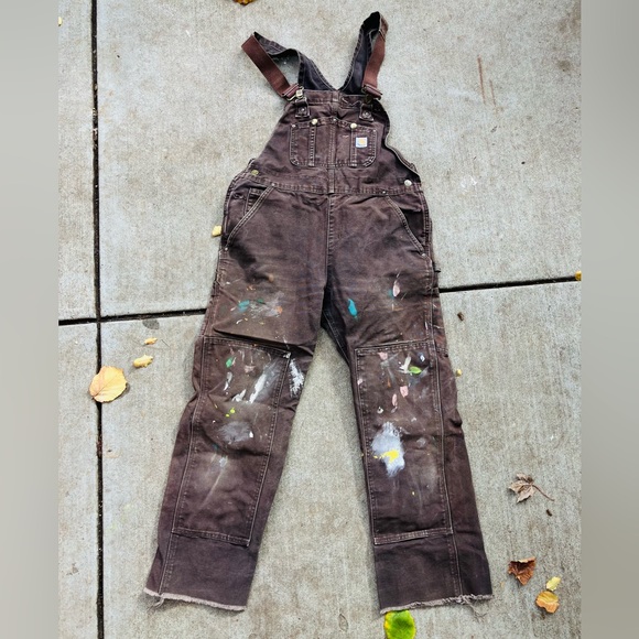 Women’s Carhartt distressed sandstone overalls - Picture 3 of 4